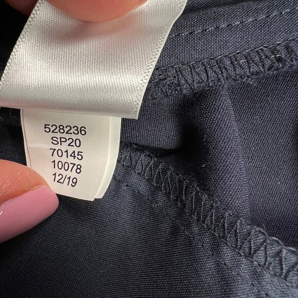 LOFT High Waist Navy Blue Dress Shorts Triple Button Zip Fly 4" Inseam Size 12 - Picture 12 of 12